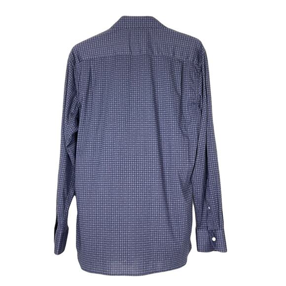Daniel Cremieux Signature Collection‎ Blue Geometric Long Sleeve Button Up Sz L - Picture 2 of 4